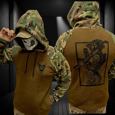 Флісова термокофта койот "Дівчина з автоматом" / Флісова тактична кофта