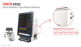 Монітор пацієнта VOTEM VM15 (STD2) | 15" сенсорний | ЕКГ, SpO₂, НІАТ, TEMP, дихання