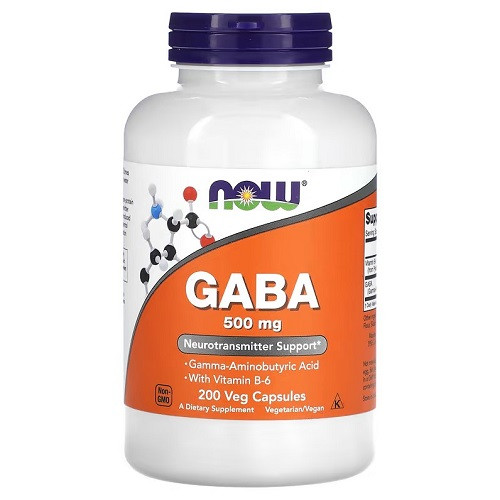 Амінокислоти Габа Now GABA 500 mg (200 капсул.)