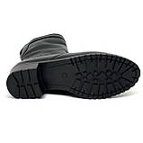 Сапожки середньої висоти чорні жіночі із замком шкіряні на вовні Вілюс 3121 розмір 37, фото 9