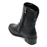 Сапожки середньої висоти чорні жіночі із замком шкіряні на вовні Вілюс 3121 розмір 37, фото 5