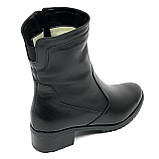 Сапожки середньої висоти чорні жіночі із замком шкіряні на вовні Вілюс 3121 розмір 37, фото 7