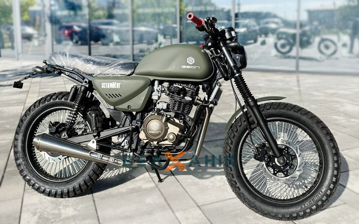 Мотоцикл GEON Scrambler 200 LIGHT (CR 17/17 On-Road) МКПП-6 Green, фото 1