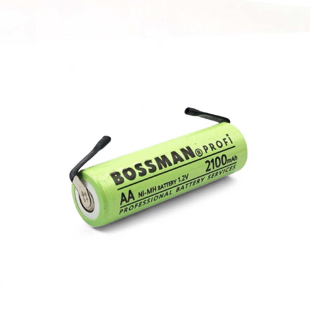 Промисловий NiMh акумулятор AA (HR6) Bossman Profi 2100mAh (1.2v) з контактами, фото 1