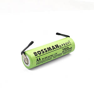 Промисловий NiMh акумулятор AA (HR6) Bossman Profi 2100mAh (1.2v) з контактами