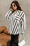 Сорочка з контрастними смужками та акцентом на талії, фото 7