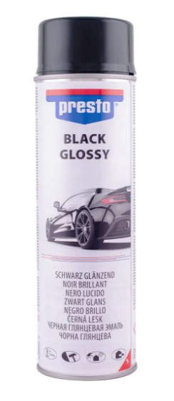 Фарба акрилова чорна глянсова PRESTO 500 мл аерозоль (347337/428948)