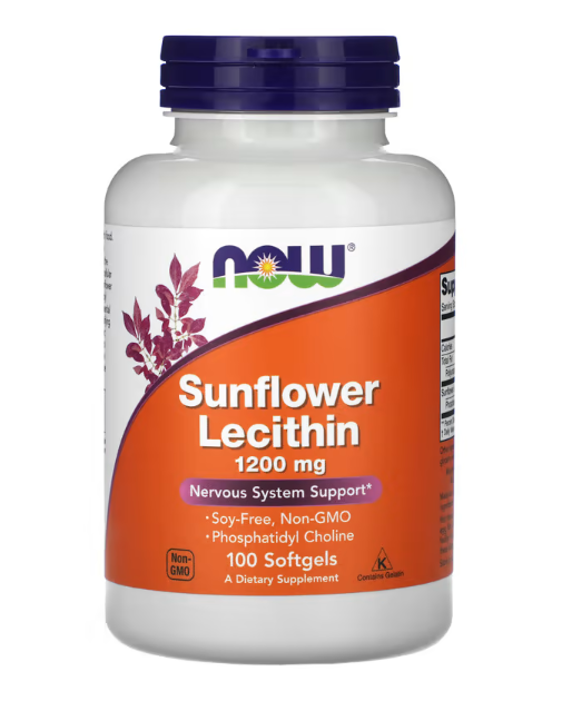 Соняшниковий лецитин, Sunflower Lecithin, Now Foods, 1200 мг, 100 капсул