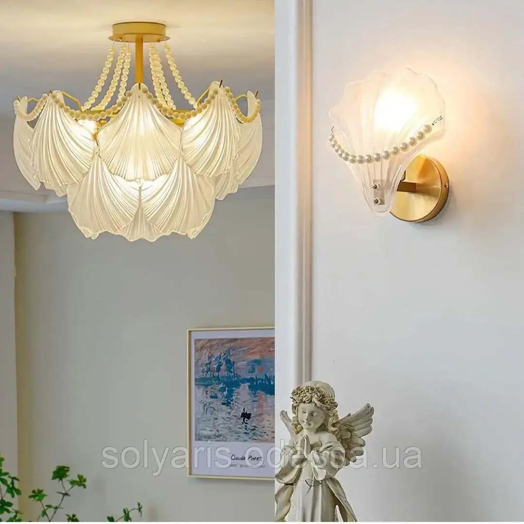 Люстра з мушлями 60 см No D221901/600GD, фото 1