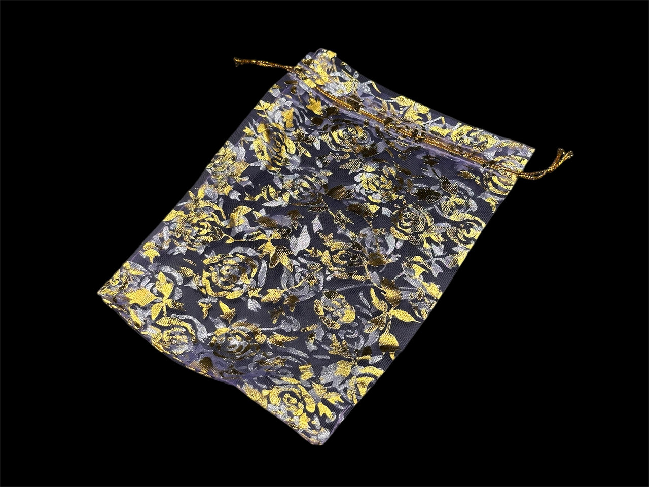 Тканинні пакетики для подарунків подарункові мішечки з органзи. Колір фіолетовий. Троянда.13х18см, фото 1