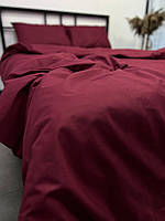 Простыня на резинке Бязь Gold Luxe Бордо односпальное