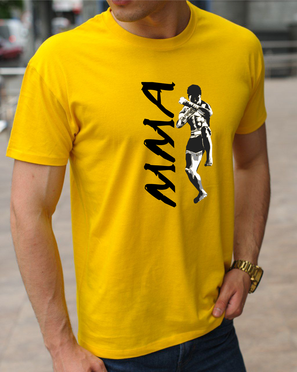 Чоловічі якісні футболки для боксу MMА, бавовняна футболка з принтом ММА розмір S, фото 1