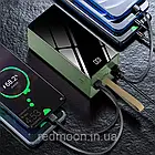 Повербанк 40000мАч з ліхтариком, 4хUSB, 3 кабелі-перехідники, Зелений / PowerBank / УМБ / Павер банк, фото 4