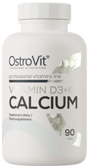 Кальцій Д3 К2 OstroVit Calcium Vitamin D3 + K2 90 таб, фото 1