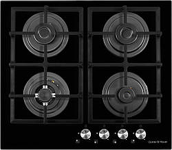 Варильна поверхня газова Günter & Hauer GL 64 TB чорна, скло, турбоконфорка