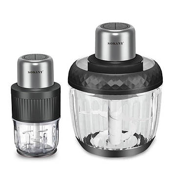 Чопер подрібнювач Sokany SKYM7032B 2в1 з чашами 0.5 і 1,5 літри 800 Вт