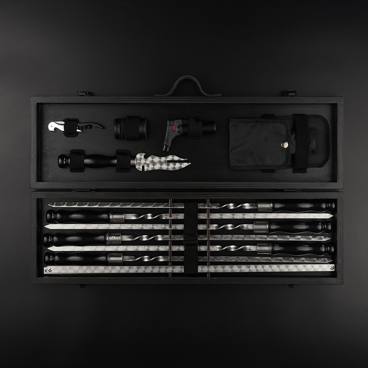 Шампури подарункові набір бокс для пікніка гриля та барбекю Оригінальні Віп подарунки на день народження татові, хлопцю,, фото 1