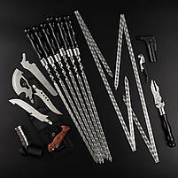 Шампури подарункові набір бокс для пікніка гриля та барбекю Оригінальні Віп подарунки на день народження татові, хлопцю,, фото 2