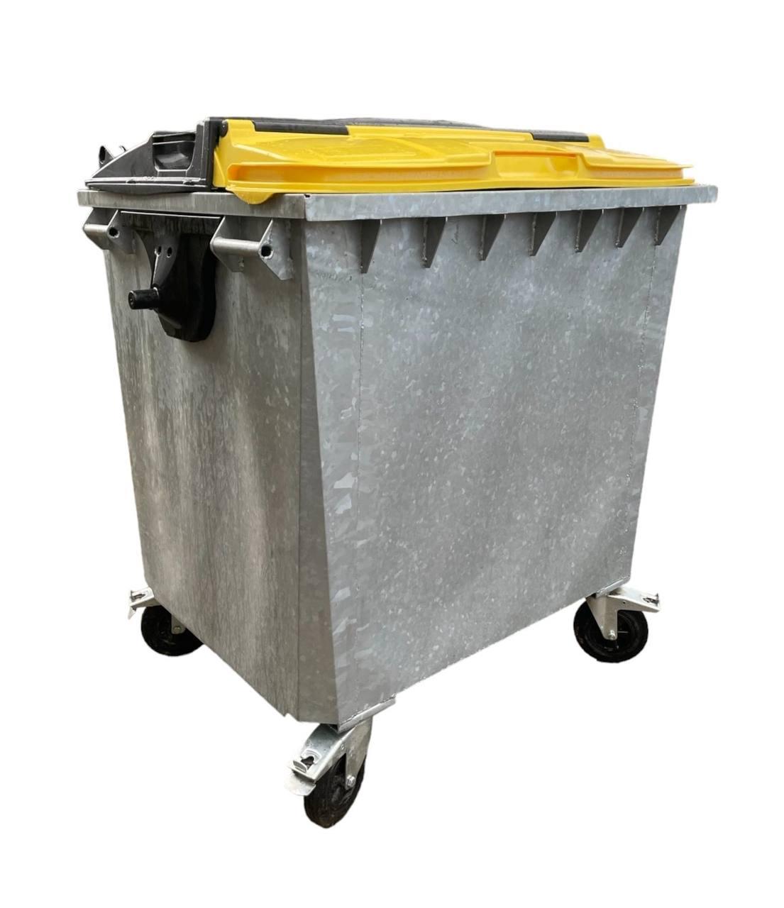 Контейнер оцинкований 1100 л з пластиковою кришкою в кришці