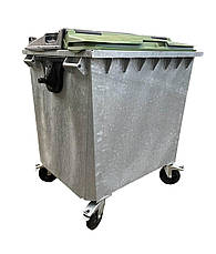 Контейнер оцинкований 1100 л з пластиковою кришкою в кришці, фото 3