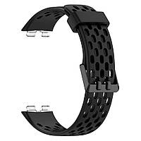 Силіконовий ремінець Cool Breath для Huawei Band 8 (ASK-B19) | HMU | 18 мм | чорний