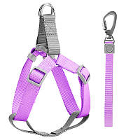 Шлея для собак або кішок з повідцем Taotaopets 171120 L 1120 мм Фіолетовий (10460-55534)