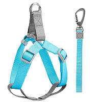 Шлея для собак і кішок з повідцем Taotaopets 171120 L 1120 мм Блакитний (10460-55542)