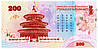 Банкнота Пам'ятниковий купон 200 YouTube «Національне надбання Китаю - Панда» 2019 року, UNC, фото 3