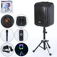 Портативна Bluetooth колонка з бездротовим мікрофоном пультом та світломузикою FG231107020D 1600W, фото 5