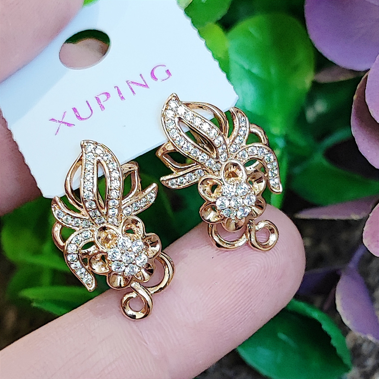Сережки Xuping довжина 2.3см ширина 13см медичне золото позолота 18К с1501
