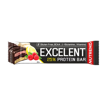 Протеїновий батончик Excelent Protein Bar Double Nutrend 85 g Lemon Curd Raspberry Cheesecake, фото 1
