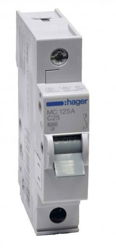 Автоматичний вимикач Hager 1П 25А тип С MC125A