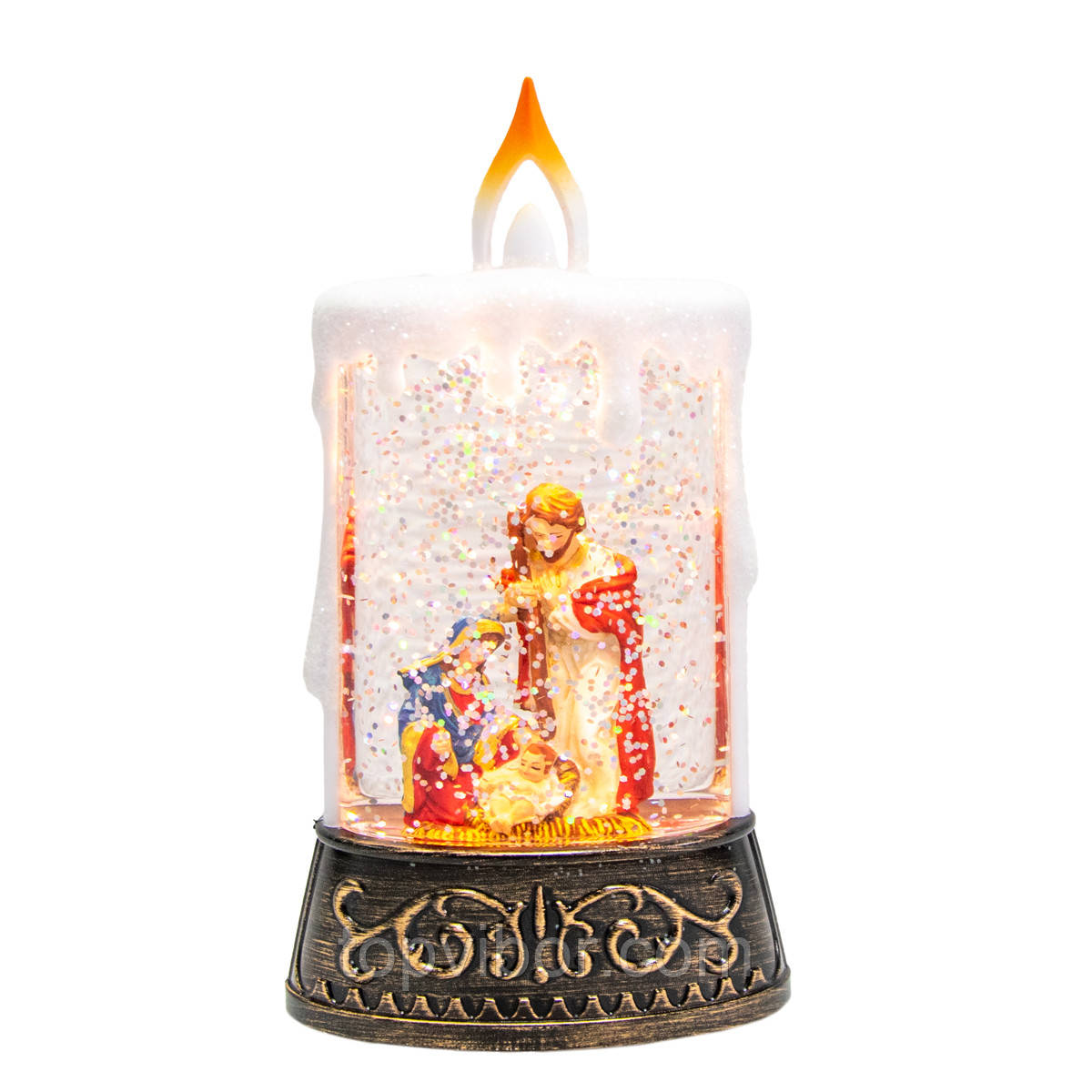 Нічник на батарейках XMAS WDL-23005 Білий з бронзою, новорічний нічник у дитячу, світлодіодний нічник