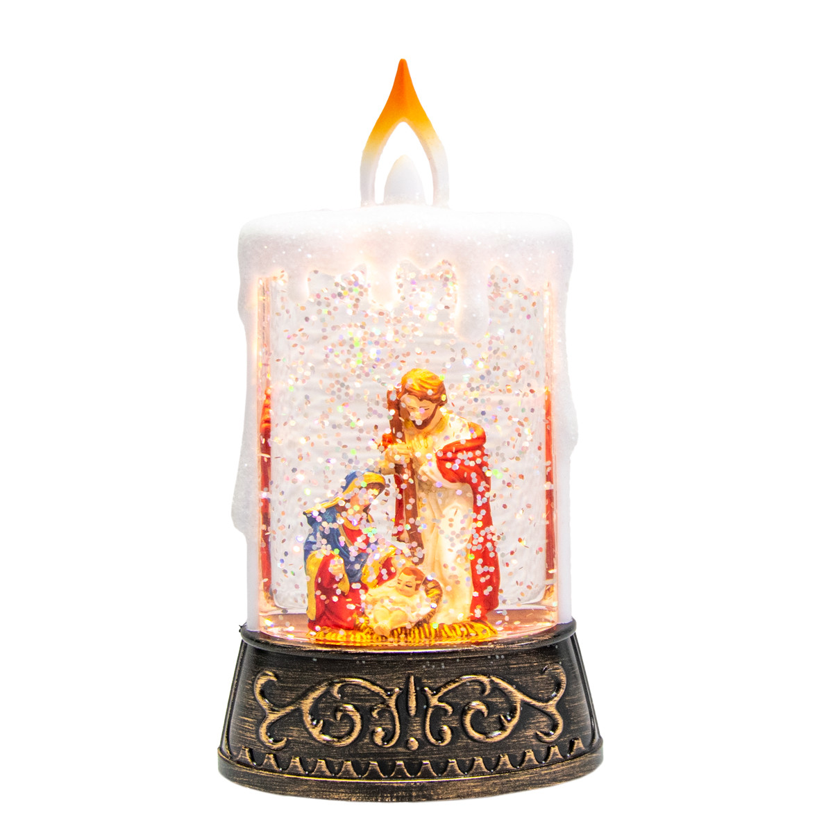 Нічник на батарейках XMAS WDL-23005 Білий з бронзою, новорічний нічник у дитячу, світлодіодний нічник