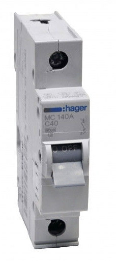 Автоматичний вимикач Hager 1П 40А тип С MC140A