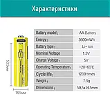 Батарейки AA акумуляторні LiitoKala T36 з роз'ємом USB Type-C на 1.5V/3600mWh — 4ШТ., фото 9