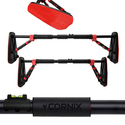 Турнік розсувний Cornix Elite+ 80-120 см XR-0294 Black/Red, фото 1