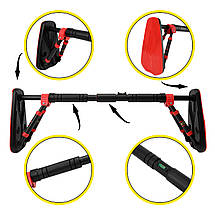 Турнік розсувний Cornix Elite+ 80-120 см XR-0294 Black/Red, фото 4