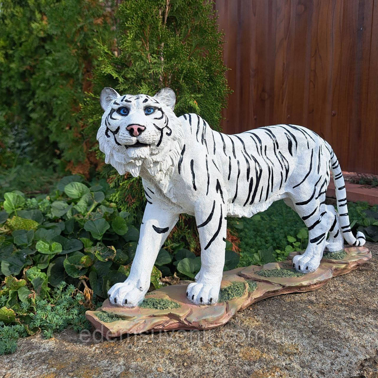 Декоративна статуетка Тигр білий (28х11х49 см), фігурка для інтер'єру, статуетки і фігурки для дому