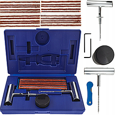 Набір для ремонту безкамерних шин (шило + шнури) 27 ел. Falcon F03102