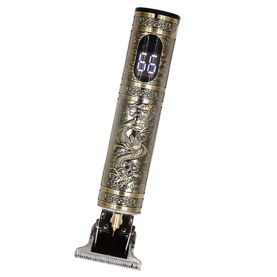 Тример чоловічий для стрижки та гоління з LED-дисплеєм Hiena Vintage T9 Drago