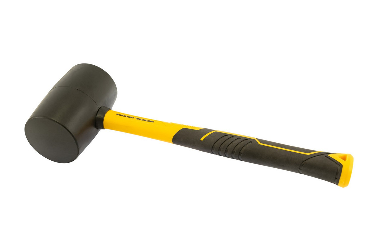 Киянка гумова MASTERTOOL 66 мм 680 г фібергласова ручка чорна 02-2303, фото 1