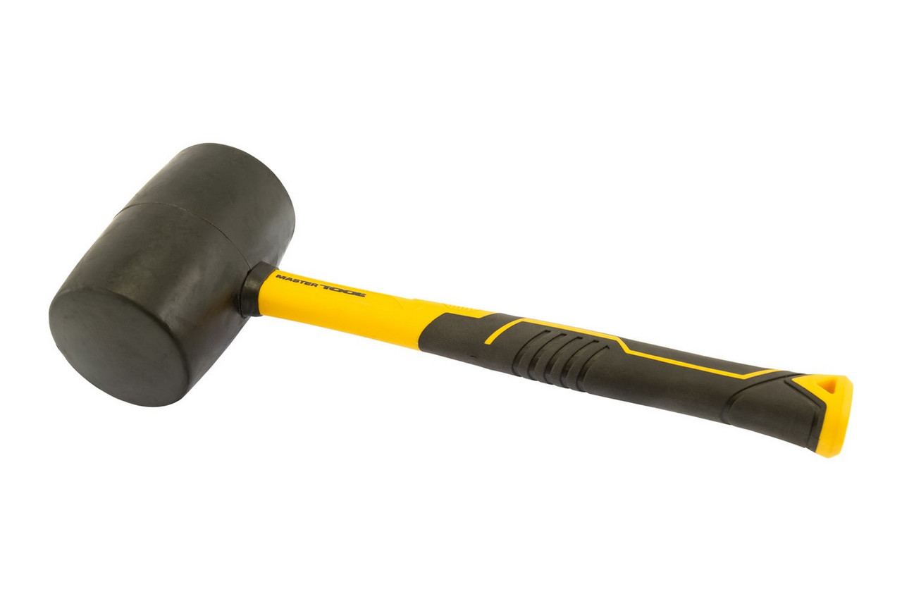 Киянка гумова MASTERTOOL 72 мм 900 г фібергласова ручка чорна 02-2304, фото 1