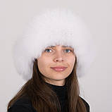 Жіноча хутряна шапка ушанка з натурального хутра песця, фото 6