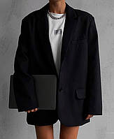 Стильний подовжений жіночий піджак на підкладці чорний, беж, графіт, білий розмір 42-44, 44-46