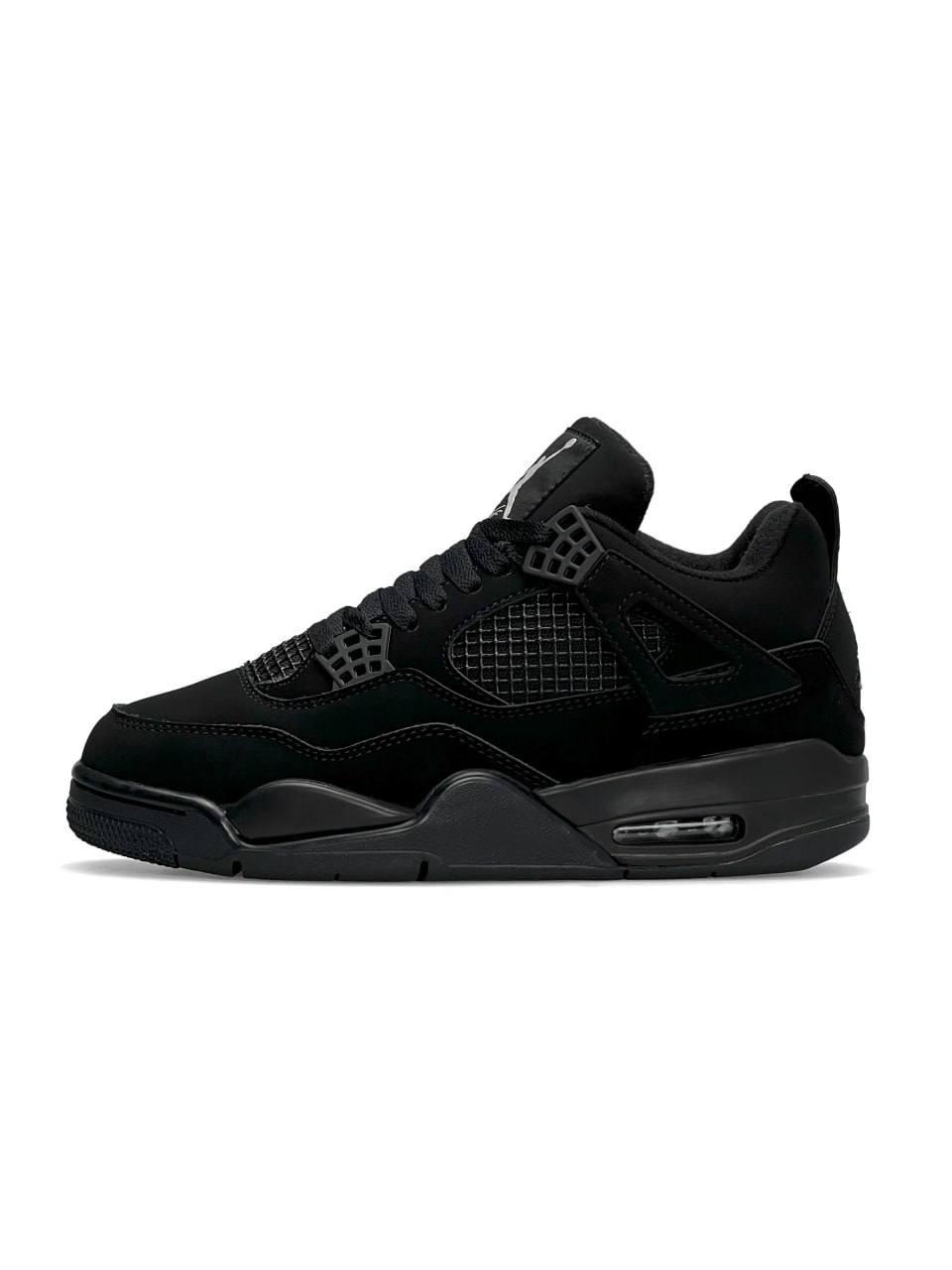 Nike Air Jordan 4 Retro All Black Matte Fur 41