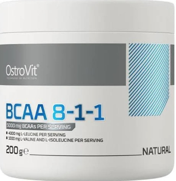 Всаа Амінокислота OstroVit BCAA 8-1-1 200 г без смаку