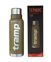 Термос Tramp Expedition Line 1.2 л оливковий UTRC-028 (нерж, тримає до 24 години), термос питний для чаю та кави
