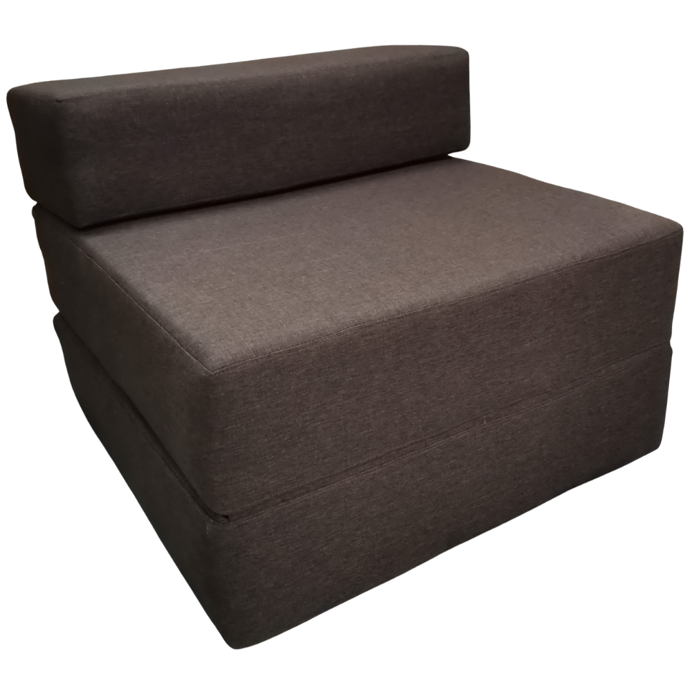 Крісло-ліжко поролонове безкаркасне односпальне темно-коричневе 80х80х60 см (КрТК 0,8), фото 1