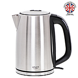 Електрочайник металевий Adler AD 1340 з дисплеєм і контролем температури 1,7 л, фото 2